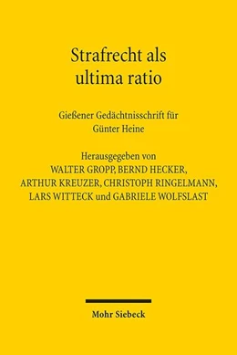 Abbildung von Strafrecht als ultima ratio | 1. Auflage | 2016 | beck-shop.de