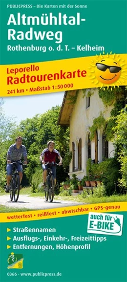 Abbildung von Radwanderkarte Altmühltal-Radweg, Rothenburg o. d. T. - Kelheim 1 : 50 000 | 7. Auflage | 2016 | beck-shop.de