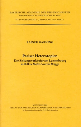 Abbildung von Warning, Rainer | Pariser Heterotopien | 1. Auflage | 2003 | Heft 2003/1 | beck-shop.de