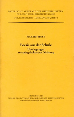 Abbildung von Hose, Martin | Poesie aus der neuen Schule | 1. Auflage | 2004 | Heft 2004/1 | beck-shop.de