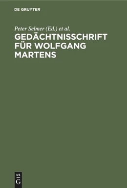 Abbildung von Selmer / Münch | Gedächtnisschrift für Wolfgang Martens | 1. Auflage | 1987 | beck-shop.de