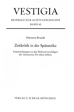 Abbildung von Brandt, Hartwin | Zeitkritik in der Spätantike | 1. Auflage | 1988 | 40 | beck-shop.de