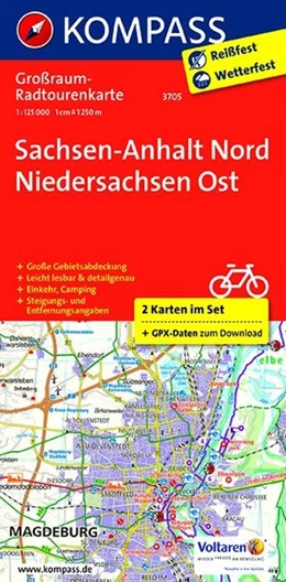 Abbildung von KOMPASS-Karten GmbH | KOMPASS Großraum-Radtourenkarte 3705 Sachsen-Anhalt Nord - Niedersachsen Ost 1:125.000 | 1. Auflage | 2017 | beck-shop.de