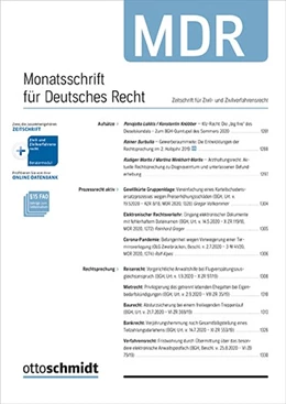 Abbildung von Monatsschrift für Deutsches Recht • MDR | 1. Auflage | 2025 | beck-shop.de