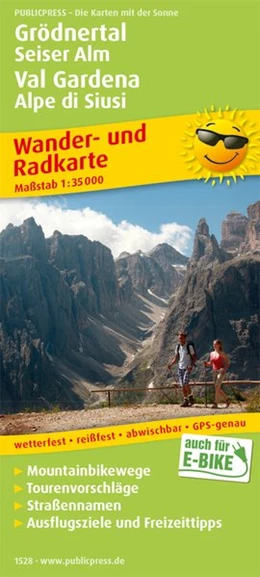 Abbildung von Grödnertal, Seiser Alm / Val Gardena, Alpe di Siusi Wander- und Radkarte 1 : 35 000 | 1. Auflage | 2017 | beck-shop.de