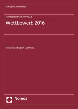 Abbildung von Monopolkommission Hauptgutachten 2014/2015. Wettbewerb 2016 | 1. Auflage | 2017 | beck-shop.de