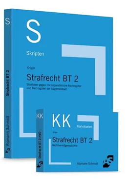 Abbildung von Krüger / Schäffer | Skript Strafrecht BT 2 + Karteikarten Strafrecht BT 2 • Set | 1. Auflage | | beck-shop.de