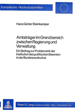 Abbildung von Steinkemper | Amtsträger im Grenzbereich zwischen Regierung und Verwaltung | 1. Auflage | 1980 | beck-shop.de