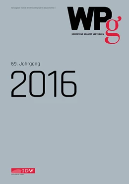 Abbildung von IDW | Die Wirtschaftsprüfung WPg, Einbanddecke 2016 | 1. Auflage | 2017 | beck-shop.de