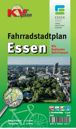 Abbildung von Essen ? Fahrradstadtplan, KVplan, Radkarte/Wanderkarte/Stadtplan, 1:20.000 / 1:10.000 | 5. Auflage | 2017 | beck-shop.de