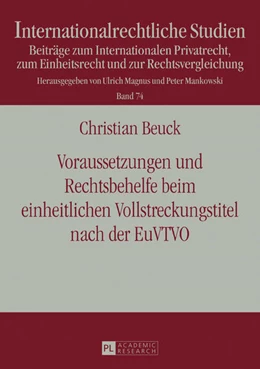 Abbildung von Beuck | Voraussetzungen und Rechtsbehelfe beim einheitlichen Vollstreckungstitel nach der EuVTVO | 1. Auflage | 2017 | beck-shop.de