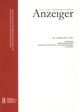 Abbildung von Österreichische Akademie d. Wissenschaften / Suppan | Geistes-, sozial-und kulturwissenschaftlicher Anzeiger 151. Jahrgang 2016, Heft 2 | 1. Auflage | 2017 | 151.2.2016 | beck-shop.de