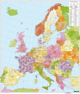Abbildung von Postleitzahlenkarte Europa 1 : 3 700 000. Poster-Karte mit Metallbestäbung | 1. Auflage | 2017 | beck-shop.de