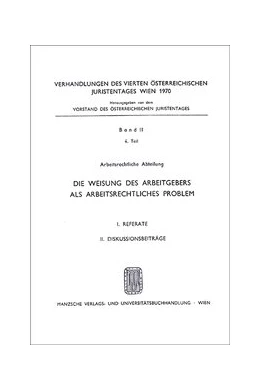Abbildung von Martinek / Winkler | Ref.u.Diskb.zu Ostheim Weisung d.Arbeitgebers als arbeitsrechtl. Problem | 1. Auflage | 1972 | beck-shop.de