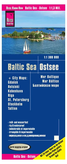 Abbildung von Peter Rump | Reise Know-How Landkarte Ostsee 1:1 300 000 mit Stadtplänen Danzig, Helsinki, Kopenhagen, Riga, St. Petersburg, Stockholm, Tallinn | 2. Auflage | 2017 | beck-shop.de