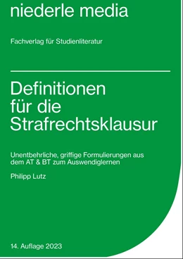Abbildung von Lutz | Definitionen für die Strafrechtsklausur | 10. Auflage | 2023 | beck-shop.de