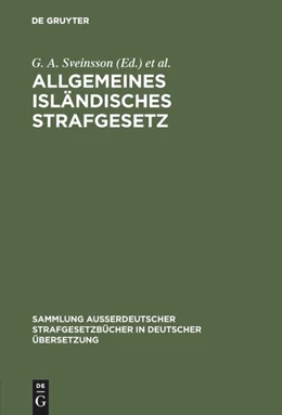 Abbildung von Sveinsson | Allgemeines isländisches Strafgesetz | 1. Auflage | 1961 | 78 | beck-shop.de