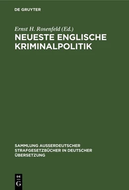 Abbildung von Rosenfeld | Neueste Englische Kriminalpolitik | 1. Auflage | 1909 | 27 | beck-shop.de