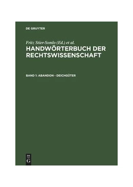 Abbildung von Stier-Somlo / Elster | Abandon - Deichgüter | 1. Auflage | 1926 | beck-shop.de