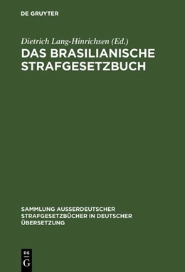 Abbildung von Lang-Hinrichsen | Das Brasilianische Strafgesetzbuch | 1. Auflage | 1953 | 61 | beck-shop.de