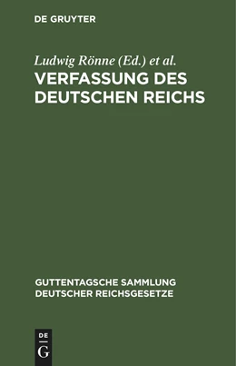 Abbildung von Rönne | Verfassung des Deutschen Reichs | 8. Auflage | 1899 | 1 | beck-shop.de