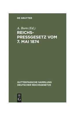 Abbildung von Born | Reichspreßgesetz vom 7. Mai 1874 | 3. Auflage | 1924 | 53 | beck-shop.de