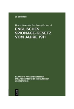 Abbildung von Englisches Spionage-Gesetz vom Jahre 1911 | 1. Auflage | 1912 | 35 | beck-shop.de