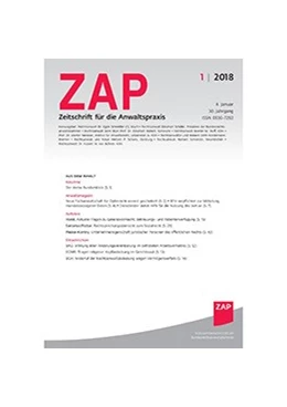Abbildung von ZAP - Zeitschrift für die Anwaltpraxis | 30. Auflage | 2025 | beck-shop.de