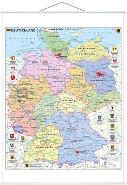 Abbildung von Stiefel | Deutschland politisch mit Wappen 1 : 700.000. Wandkarte mit Metallbeleistung | 1. Auflage | 2017 | beck-shop.de