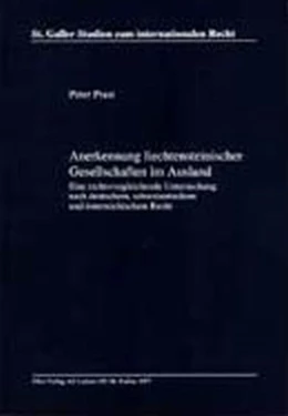 Abbildung von Prast | Anerkennung liechtensteinischer Gesellschaften im Ausland | 1. Auflage | 1997 | 22 | beck-shop.de