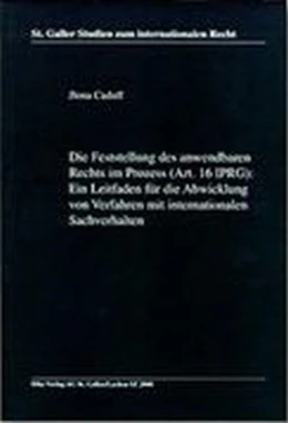 Abbildung von Caduff | Die Feststellung des anwendbaren Rechts im Prozess (Art. 16 IPRG): Ein Leitfaden für die Abwicklung von Verfahren mit internationalen Sachverhalten | 1. Auflage | 2000 | 28 | beck-shop.de