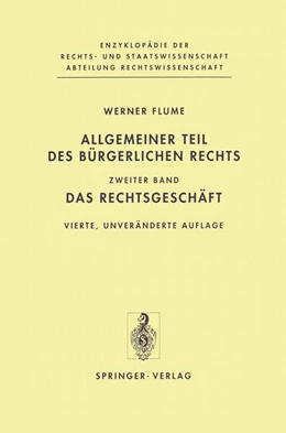 Abbildung von Flume | Allgemeiner Teil des Bürgerlichen Rechts | 1. Auflage | 1992 | beck-shop.de