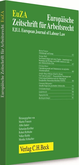 Abbildung von EuZA • Europäische Zeitschrift für Arbeitsrecht | 11. Auflage | 2025 | beck-shop.de