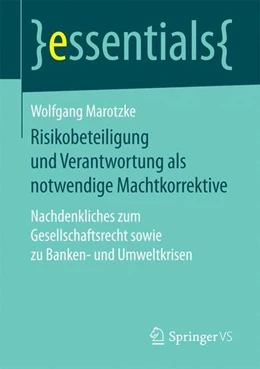 Abbildung von Marotzke | Risikobeteiligung und Verantwortung als notwendige Machtkorrektive | 1. Auflage | 2017 | beck-shop.de