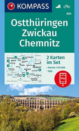 Abbildung von Kompass-Karten Gmbh | KOMPASS Wanderkarten-Set 804 Ostthüringen, Zwickau, Chemnitz (2 Karten) 1:50.000 | 1. Auflage | 2018 | beck-shop.de