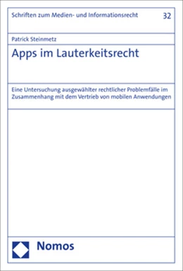 Abbildung von Steinmetz | Apps im Lauterkeitsrecht | 1. Auflage | 2018 | 32 | beck-shop.de