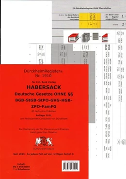 Abbildung von Dürckheim | HABERSACK OHNE §§ - Dürckheim-Register (Nr. 1910) | 11. Auflage | 2022 | beck-shop.de