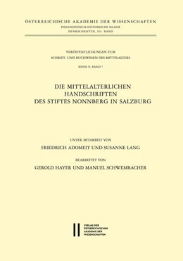 Abbildung von Hayer / Schwembacher | Katalog der mittelalterlichen Handschriften des Stiftes Nonnberg in Salzburg | 1. Auflage | 2018 | 7 | beck-shop.de