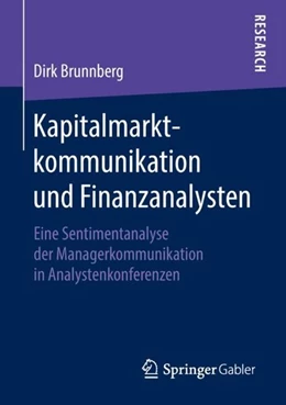 Abbildung von Brunnberg | Kapitalmarktkommunikation und Finanzanalysten | 1. Auflage | 2018 | beck-shop.de