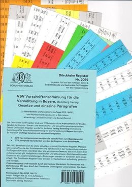 Abbildung von Dürckheim | VSV - Vorschriftensammlung für die Verwaltung in Bayern (Boorberg) - Dürckheim-Register (Nr. 2092) | 2. Auflage | 2018 | beck-shop.de