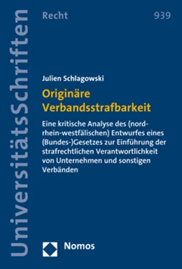 Abbildung von Schlagowski | Originäre Verbandsstrafbarkeit | 1. Auflage | 2018 | beck-shop.de