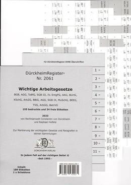 Abbildung von Dürckheim | Dürckheim-Register - Arbeitsgesetze (2020) | 7. Auflage | 2023 | beck-shop.de