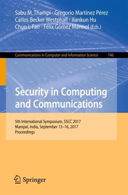 Abbildung von Thampi / Martínez Pérez | Security in Computing and Communications | 1. Auflage | 2017 | beck-shop.de
