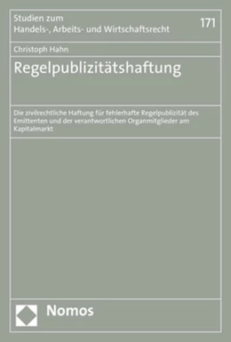 Abbildung von Hahn | Regelpublizitätshaftung | 1. Auflage | 2018 | beck-shop.de