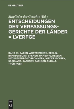 Abbildung von Von den Mitgliedern der Gerichte | Baden-Württemberg, Berlin, Brandenburg, Bremen, Hamburg, Hessen, Mecklenburg-Vorpommern, Niedersachsen, Saarland, Sachsen, Sachsen-Anhalt, Thüringen | 1. Auflage | 2005 | beck-shop.de