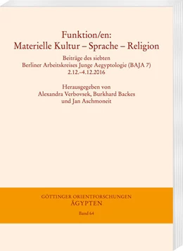 Abbildung von Verbovsek / Backes | Funktion/en: Materielle Kultur – Sprache – Religion | 1. Auflage | 2018 | 64 | beck-shop.de