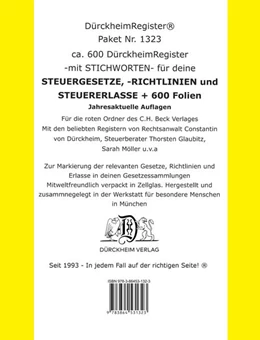 Abbildung von DürckheimRegister® Sparpaket Steuerberater - MIT Stichworten | 2. Auflage | 2020 | beck-shop.de