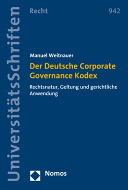Abbildung von Weitnauer | Der Deutsche Corporate Governance Kodex | 1. Auflage | 2018 | beck-shop.de