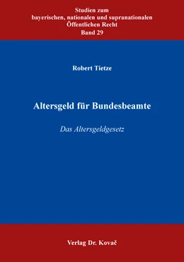 Abbildung von Tietze | Altersgeld für Bundesbeamte | 1. Auflage | 2019 | 29 | beck-shop.de
