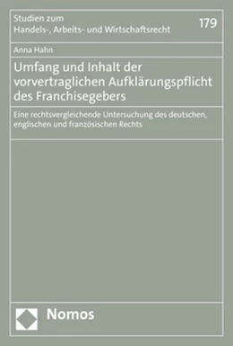 Abbildung von Hahn | Umfang und Inhalt der vorvertraglichen Aufklärungspflicht des Franchisegebers | 1. Auflage | 2019 | beck-shop.de
